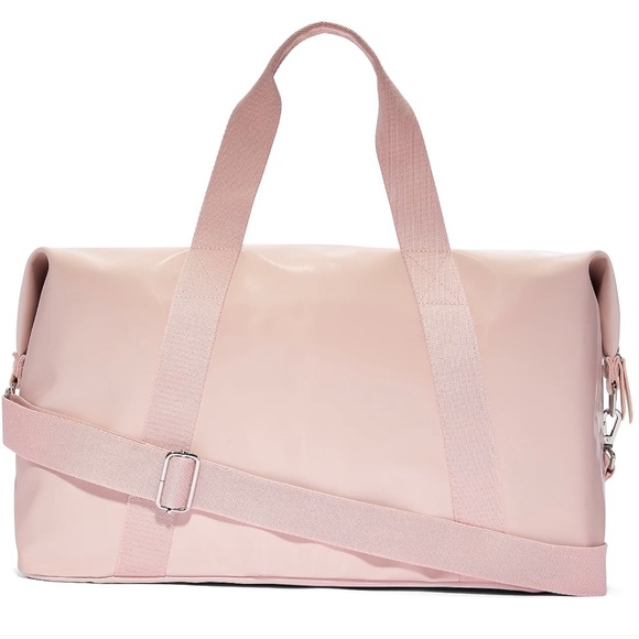 VICTORIA'S SECRET Metallic Light Pink Duffle Bag Tote Bag Blush Pink Travel Bag - Picture 2 of 7